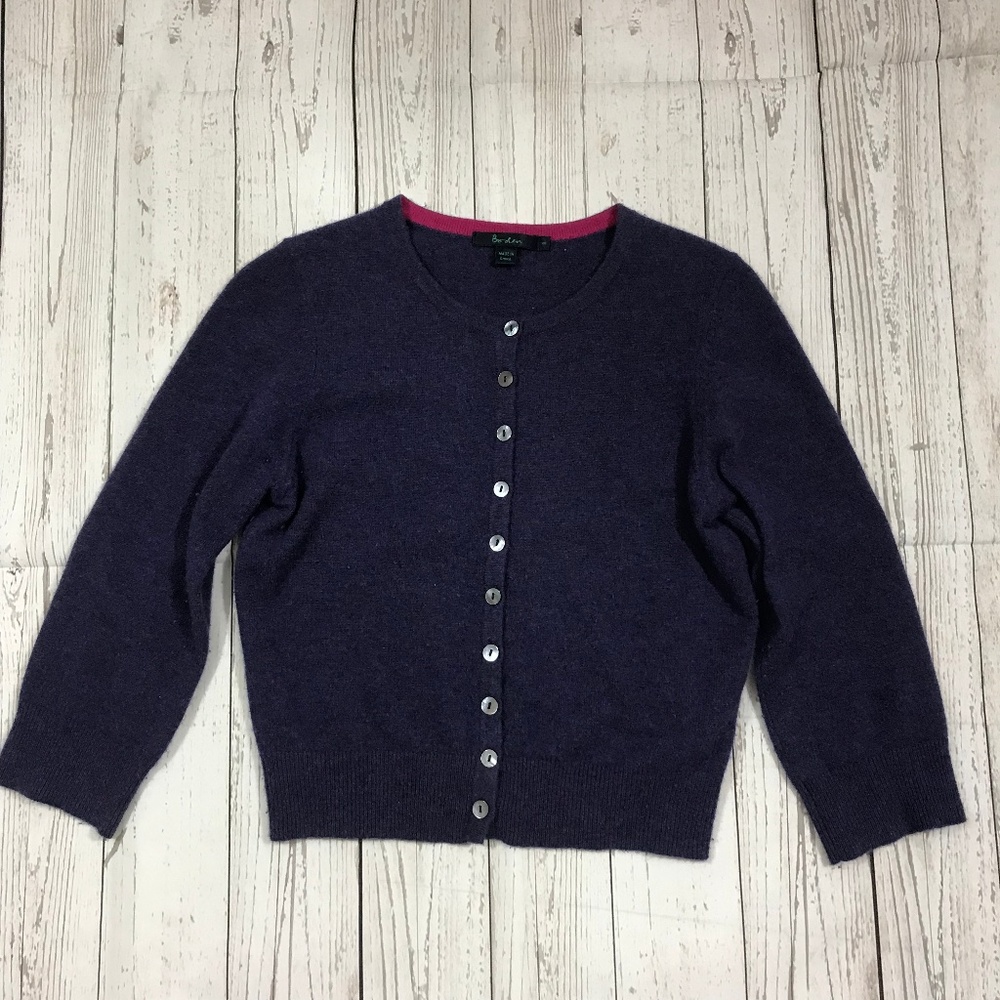 Boden Girls Cardigan Size 8 Solid Purple Buttons